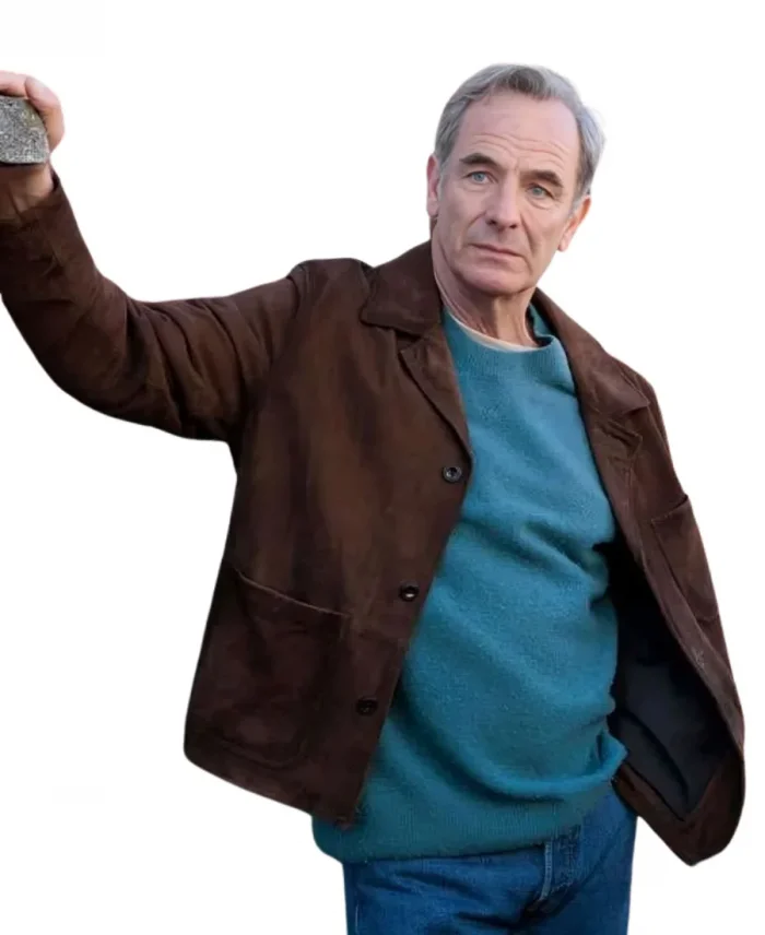 Robson Green Brown Suede Jacket