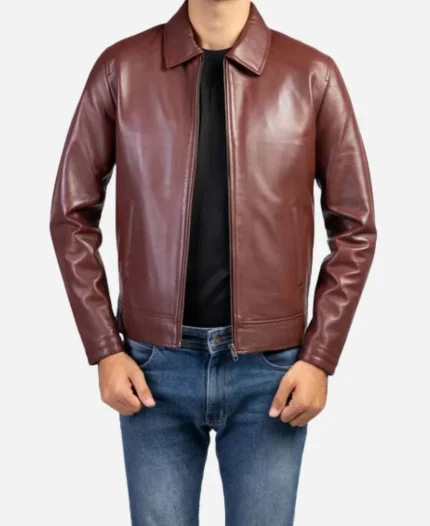 Robson Green The Game 2025 Brown Leather Jacket