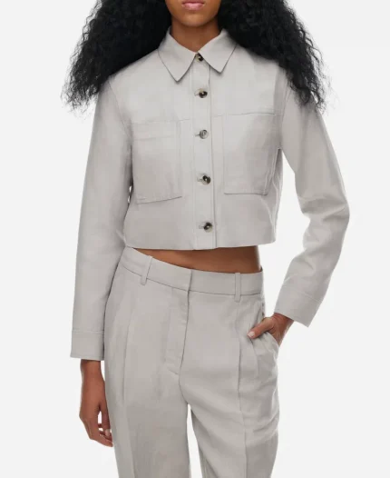 Roxy Sternberg Tv Series FBI Most Wanted Season 06 Sheryll Barnes Grey Cropped Jacket