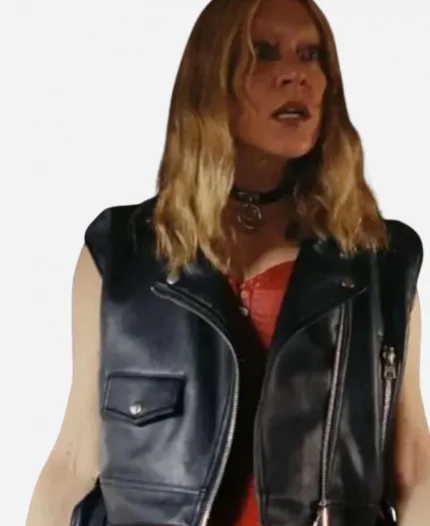 Ruby Ruin Poker Face Black Leather Vest