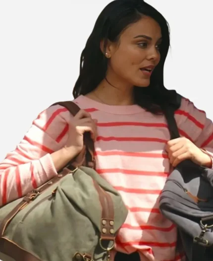Samantha Torres TV Series Motorheads 2025 Nathalie Kelley Pink Striped Sweater