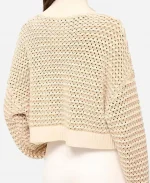 Sara Haines The View 2025 Ivory Stripe Cropped Sweater