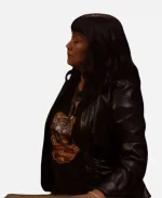 Sarah Lam Movie Fight or Flight 2025 Mae Black Leather Jacket
