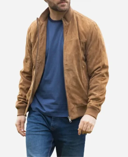 Sasha Roklov TV Series Nobody Wants This Season 01 Timothy Simons Brown Suede Bomber Jacket