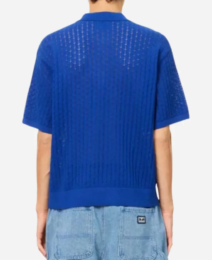 Scott Evans Access Hollywood Blue Knit Polo Shirt