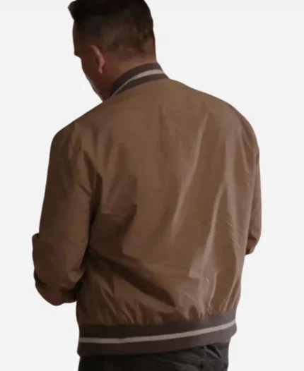 Sebastian Maniscalco Bookie 2025 Danny Beige Cotton Bomber Jacket