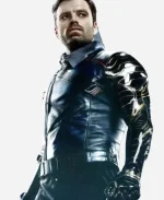 Sebastian Stan Movie Thunderbolts 2025 Bucky Barnes Black Leather Costume Jacket