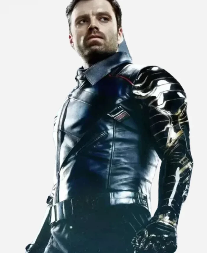 Sebastian Stan Movie Thunderbolts 2025 Bucky Barnes Black Leather Costume Jacket