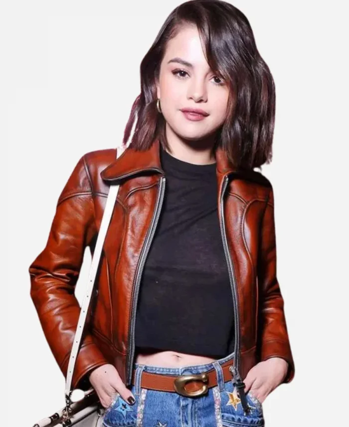 Selena Gomez NYFW Show Leather Jacket