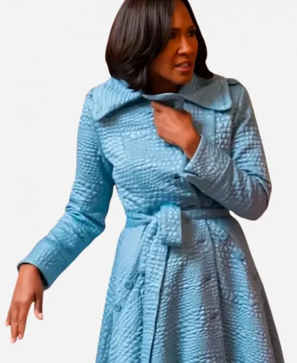 She The People 2025 Terri J. Vaughn Alligator Emboss Blue Coat