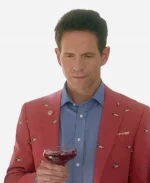 Sirens 2025 Glenn Howerton Duck Print Pink Coat