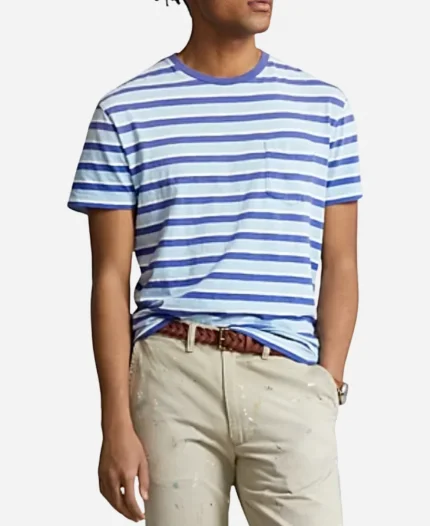 Sirens Meghann Fahy Striped Blue Shirt