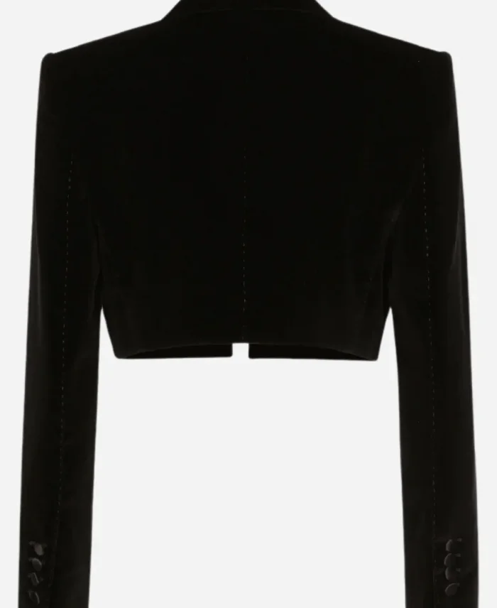 Sofia Carson Netflix Tudum Cropped Velvet Blazer