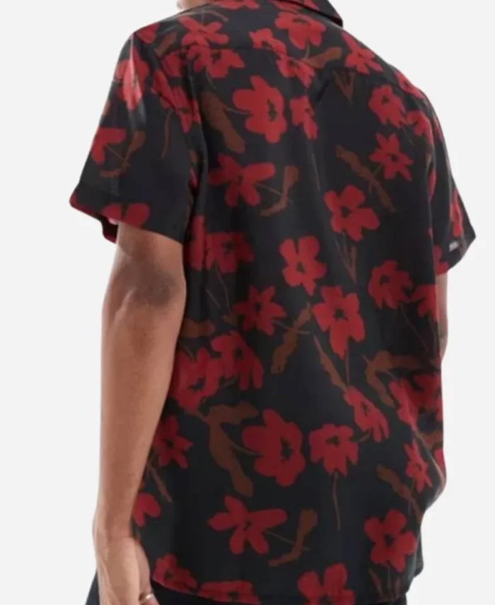 Sojaboy 90 Day Hunt For Love Black & Red Floral Print Shirt