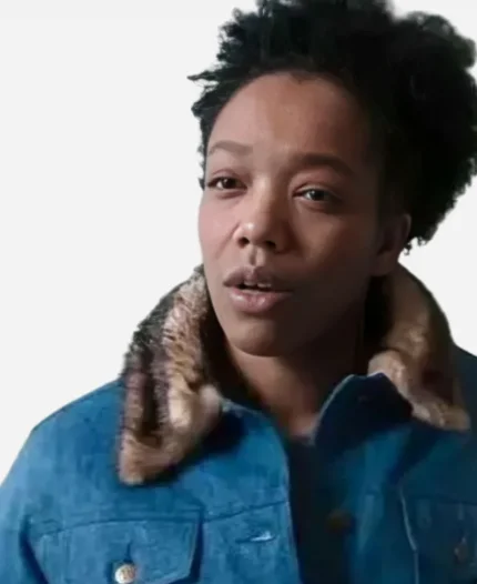 Sorry Baby Naomi Ackie Faux Fur Denim Jacket