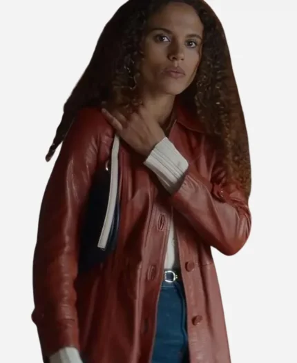 Stacey Embalo Missing You 2025 Brown Leather Coat