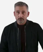 Steve Carell The Four Seasons 2025 Nick Black Suede Bomber Jacket