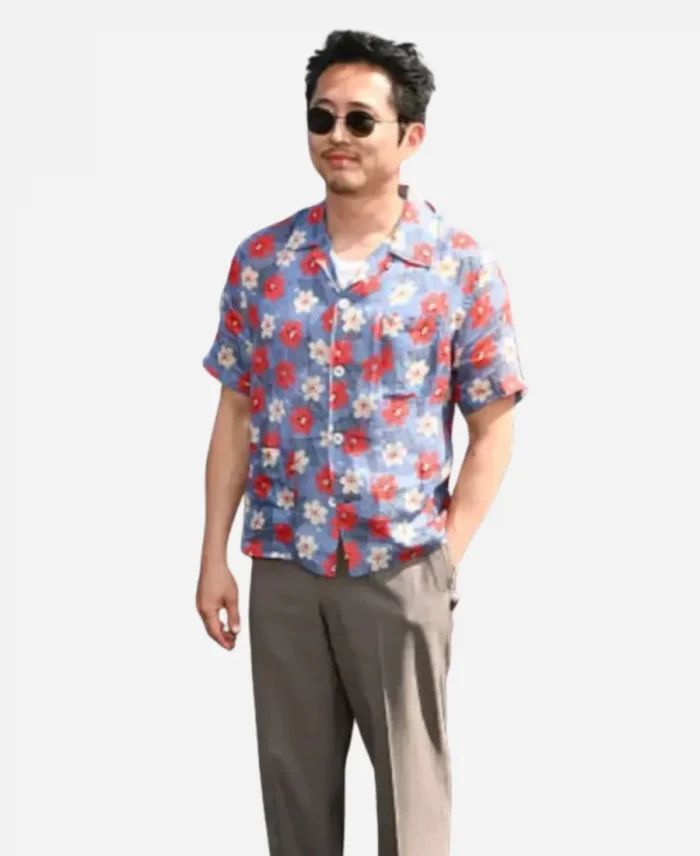 Steven Yeun Netflix Tudum 2025 Floral Shirt For Sale