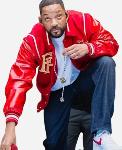 Summertime Ball 2025 Will Smith Leather Sleeves Red Varsity Jacket 