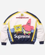 Supreme Spongebob Squarepants Jeff Hamilton White Racing Jacket For Sale
