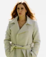SurrealEstate S03 Sarah Levy Cream Belted Trench Coat