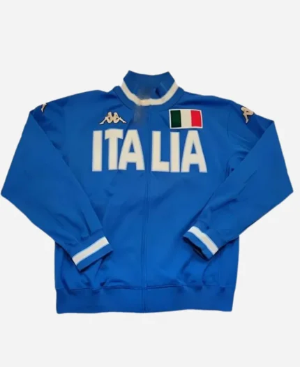 TV Series Jersey Shore Family Vacation Season 8 Pauly D Italia Full Zip Track Blue Jacket