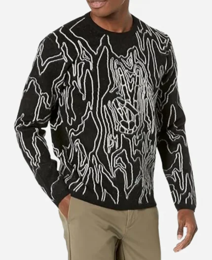 TV-Series Law And Order Organized Crime Season 05 Black And White Swirl Print Sweater