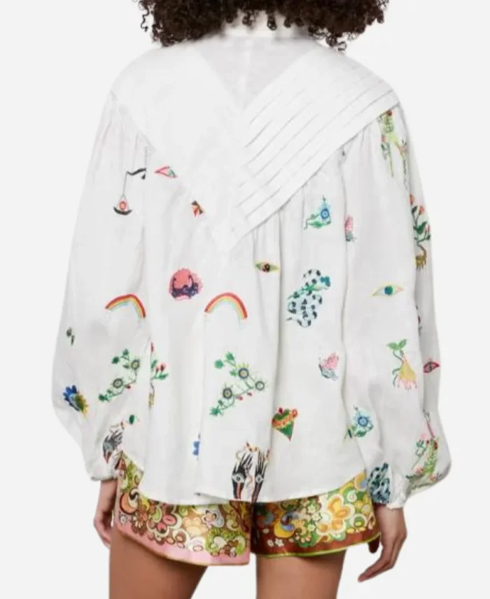 TV-Series Love Hotel S01 2025 Gizelle Bryant White Printed Blouse