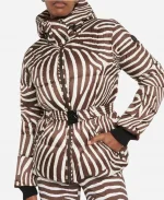TV Series Nine Perfect Strangers Christine Baranski Puffer Zebra Ski Coat