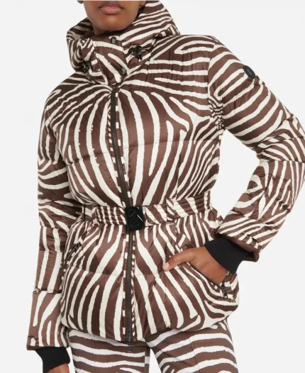 TV Series Nine Perfect Strangers Christine Baranski Puffer Zebra Ski Coat