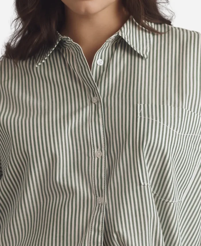 TV Series Nine Perfect Strangers S02 Annie Murphy Striped Shirt 