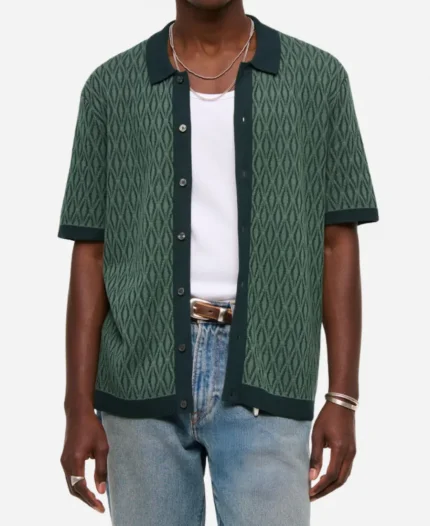 TV-Series The Today Show 2025 Philip Lindsay Green Knit Polo Shirt For Sale