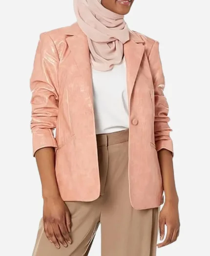 TV-Show NBC News Daily 2025 Morgan Radford Bronze Leather Blazer