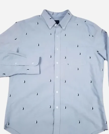 TV-Show The Today Show 2025 Joe Fryer Blue Sailboat Print Shirt