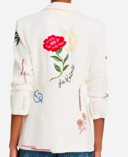 TV Show The View 2025 Ana Navarro Embroidered White Blazer