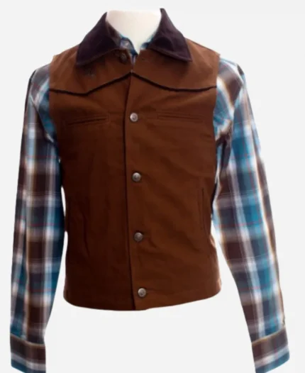 Tatanka Means Tv Series Ransom Canyon 2025 Jake Longbow Brown Denim Vest