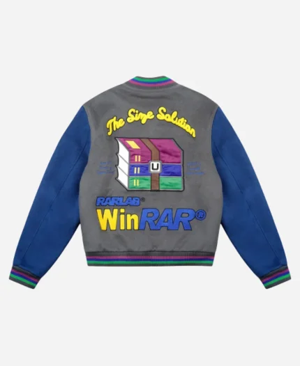 Tern x Winrar Grey And Blue Varsity Jacket 