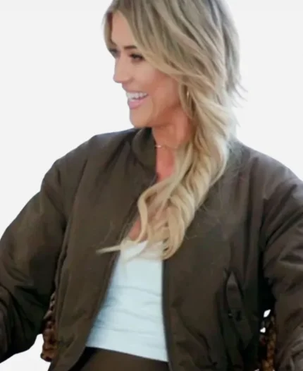 The Flip Off Season 01 Christina Hall Brown Bomber Jacket