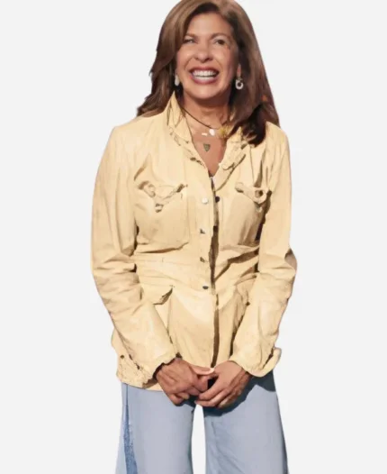 The Kelly Clarkson Show Hoda Kotb Beige Leather Jacket