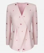 The Today Show 2025 Jill Martin Crystal-Embellished Asymmetric Pink Blazer