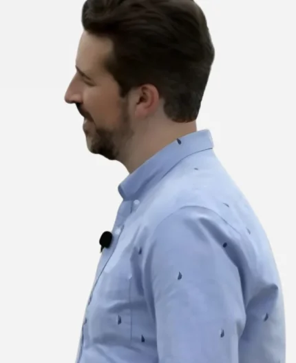 The Today Show 2025 Joe Fryer Blue Sailboat Print Shirt