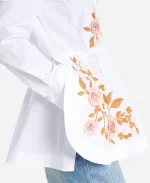 The Today Show 2025 Savannah Guthrie White Embroidered Cotton Poplin Shirt For Sale