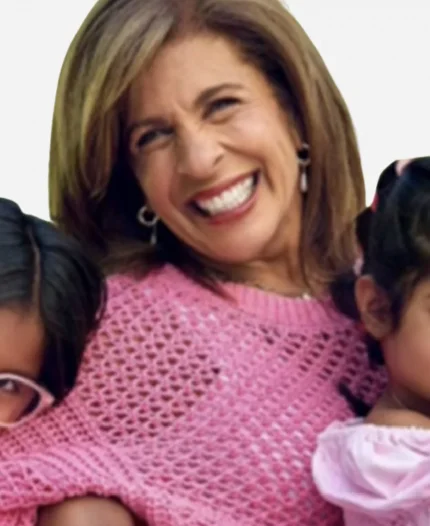 The Today Show Hoda Kotb Pink Open Stitch Sweater