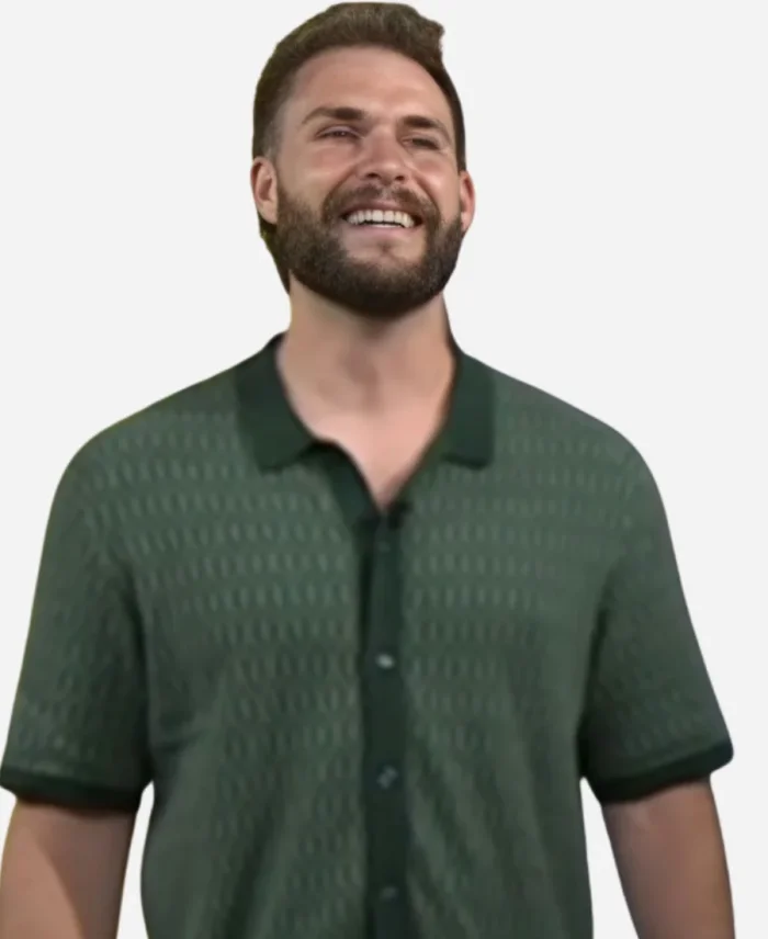 The Today Show Phillip Lindsay Green Knit Polo Shirt