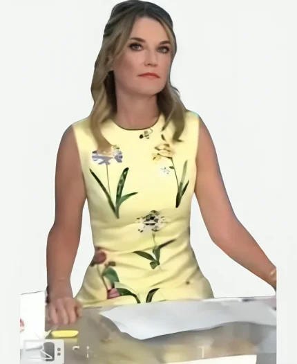The Today Show Savannah Guthrie Yellow Floral Midi Dress