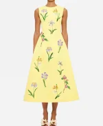 The Today Show Savannah Guthrie Yellow Floral Midi Dress For Sale