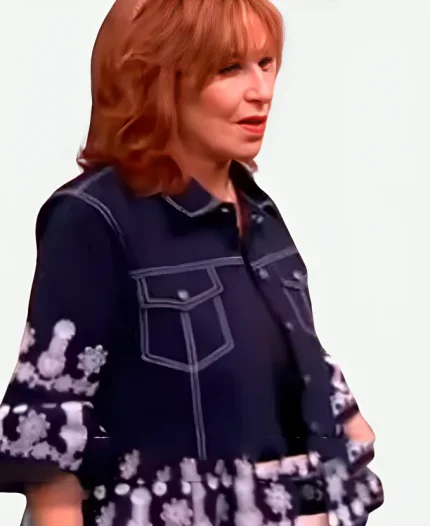 The View 2025 Joy Behar Floral Embroidered Eyelet Denim Jacket