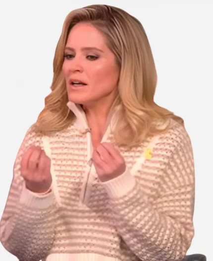 The View 2025 Sara Haines Ivory Stripe Cropped Sweater