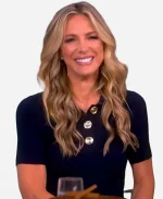 The View Debbie Matenopoulos Navy Blue Knit Polo Shirt