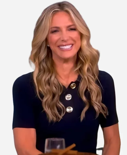 The View Debbie Matenopoulos Navy Blue Knit Polo Shirt